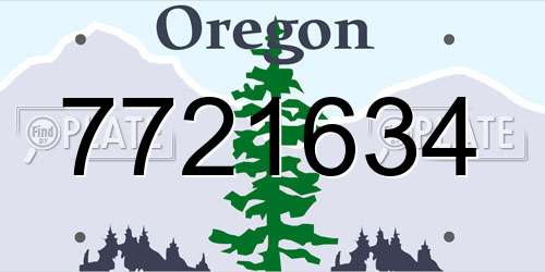 7721634 Oregon License Plate