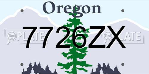 7726ZX Oregon License Plate