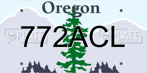 772ACL Oregon License Plate