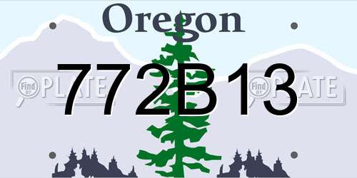 772B13 Oregon License Plate