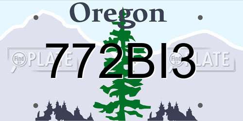 772BI3 Oregon License Plate