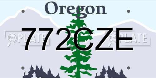 772CZE Oregon License Plate