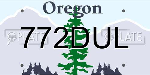 772DUL Oregon License Plate