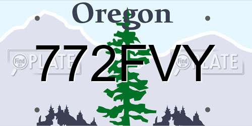 772FVY Oregon License Plate
