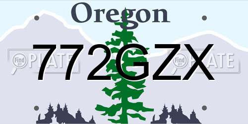 772GZX Oregon License Plate