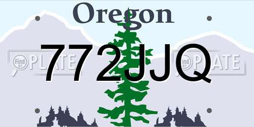 772JJQ Oregon License Plate