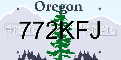 772KFJ Oregon License Plate