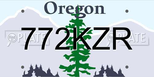 772KZR Oregon License Plate