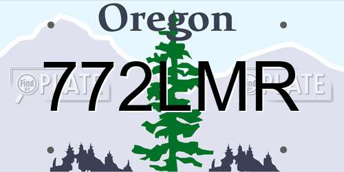 772LMR Oregon License Plate
