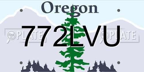 772LVU Oregon License Plate