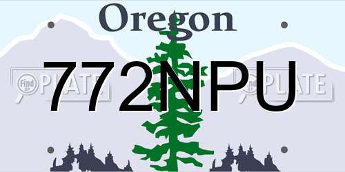 772NPU Oregon License Plate