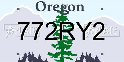 772RY2 Oregon License Plate