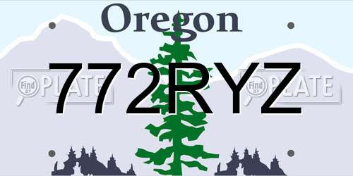 772RYZ Oregon License Plate