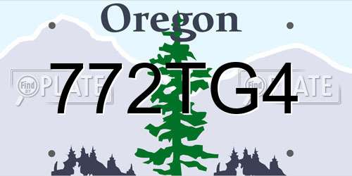 772TG4 Oregon License Plate