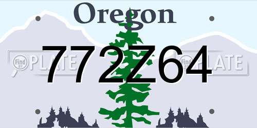 772Z64 Oregon License Plate