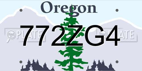 772ZG4 Oregon License Plate