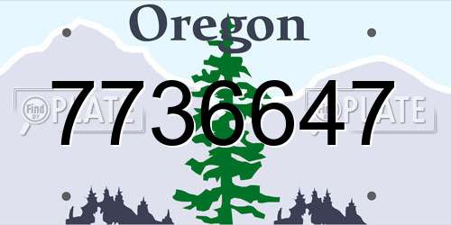 7736647 Oregon License Plate
