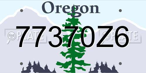 77370Z6 Oregon License Plate