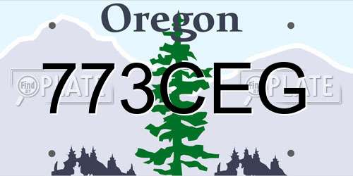 773CEG Oregon License Plate