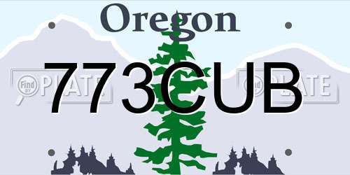 773CUB Oregon License Plate