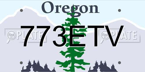 773ETV Oregon License Plate