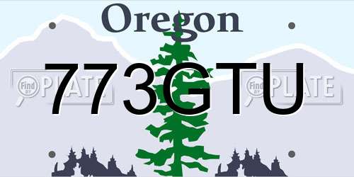 773GTU Oregon License Plate