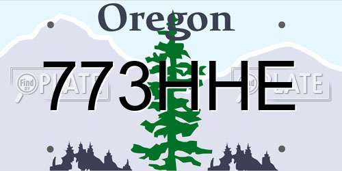 773HHE Oregon License Plate