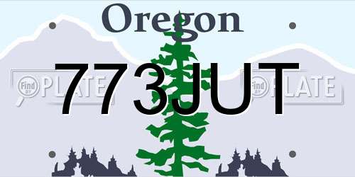 773JUT Oregon License Plate