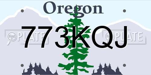 773KQJ Oregon License Plate
