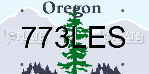 773LES Oregon License Plate