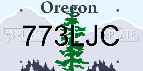 773LJC Oregon License Plate