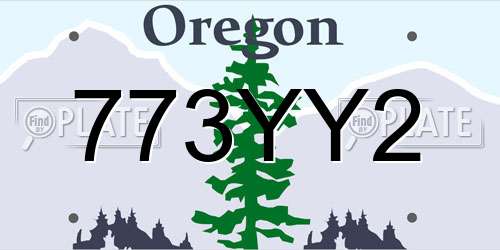 773YY2 Oregon License Plate