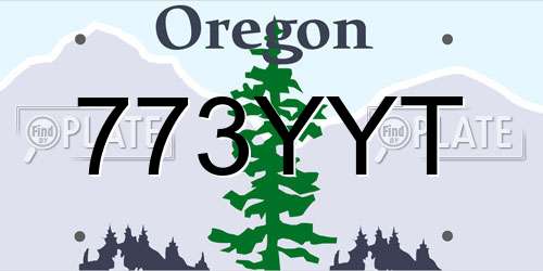 773YYT Oregon License Plate