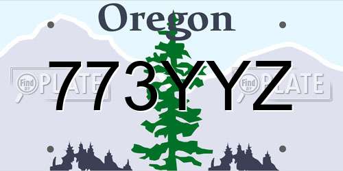 773YYZ Oregon License Plate