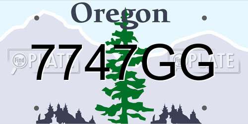 7747GG Oregon License Plate