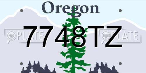 7748TZ Oregon License Plate