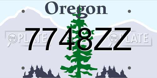 7748ZZ Oregon License Plate