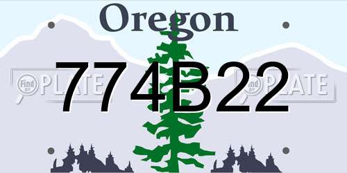 774B22 Oregon License Plate