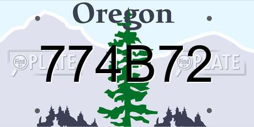 774B72 Oregon License Plate