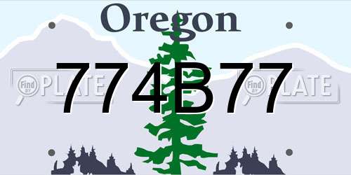 774B77 Oregon License Plate