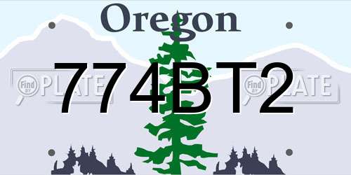 774BT2 Oregon License Plate