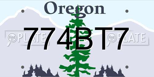 774BT7 Oregon License Plate