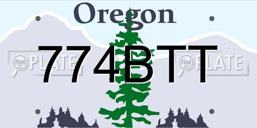 774BTT Oregon License Plate