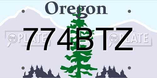 774BTZ Oregon License Plate