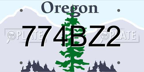 774BZ2 Oregon License Plate
