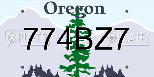 774BZ7 Oregon License Plate
