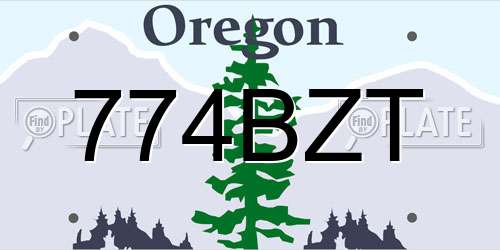 774BZT Oregon License Plate
