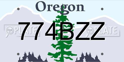774BZZ Oregon License Plate