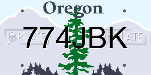 774JBK Oregon License Plate