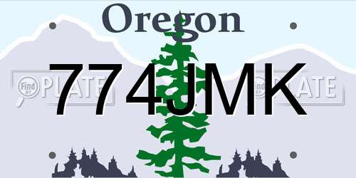 774JMK Oregon License Plate